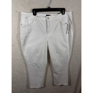 Talbots Straight Leg Crop Jeans Womens 16WP White NWT Plus Petite Denim 54649255